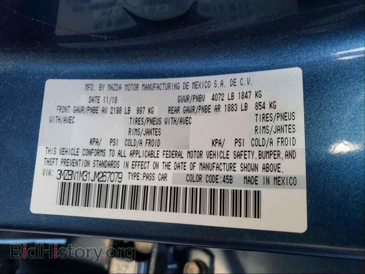 2018 MAZDA 3 - VIN: 3MZBN1M31JM267079 - Фото 10