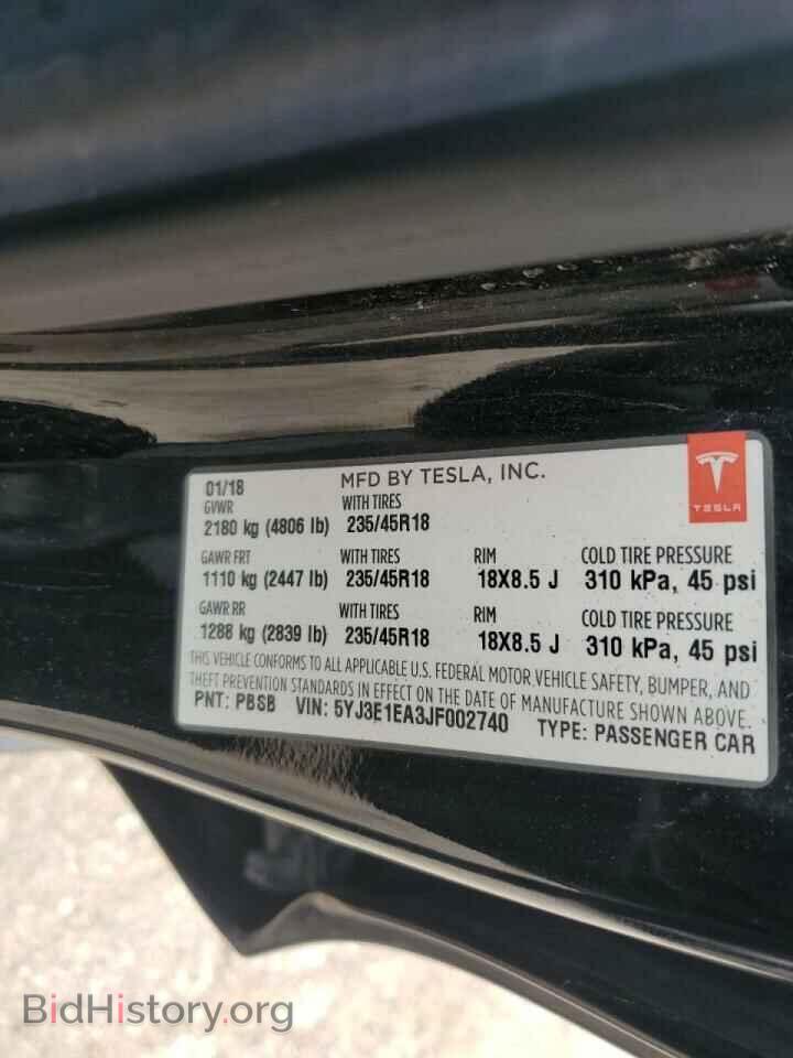 2018 TESLA MODEL 3 - VIN: 5YJ3E1EA3JF002740 - Photo 12