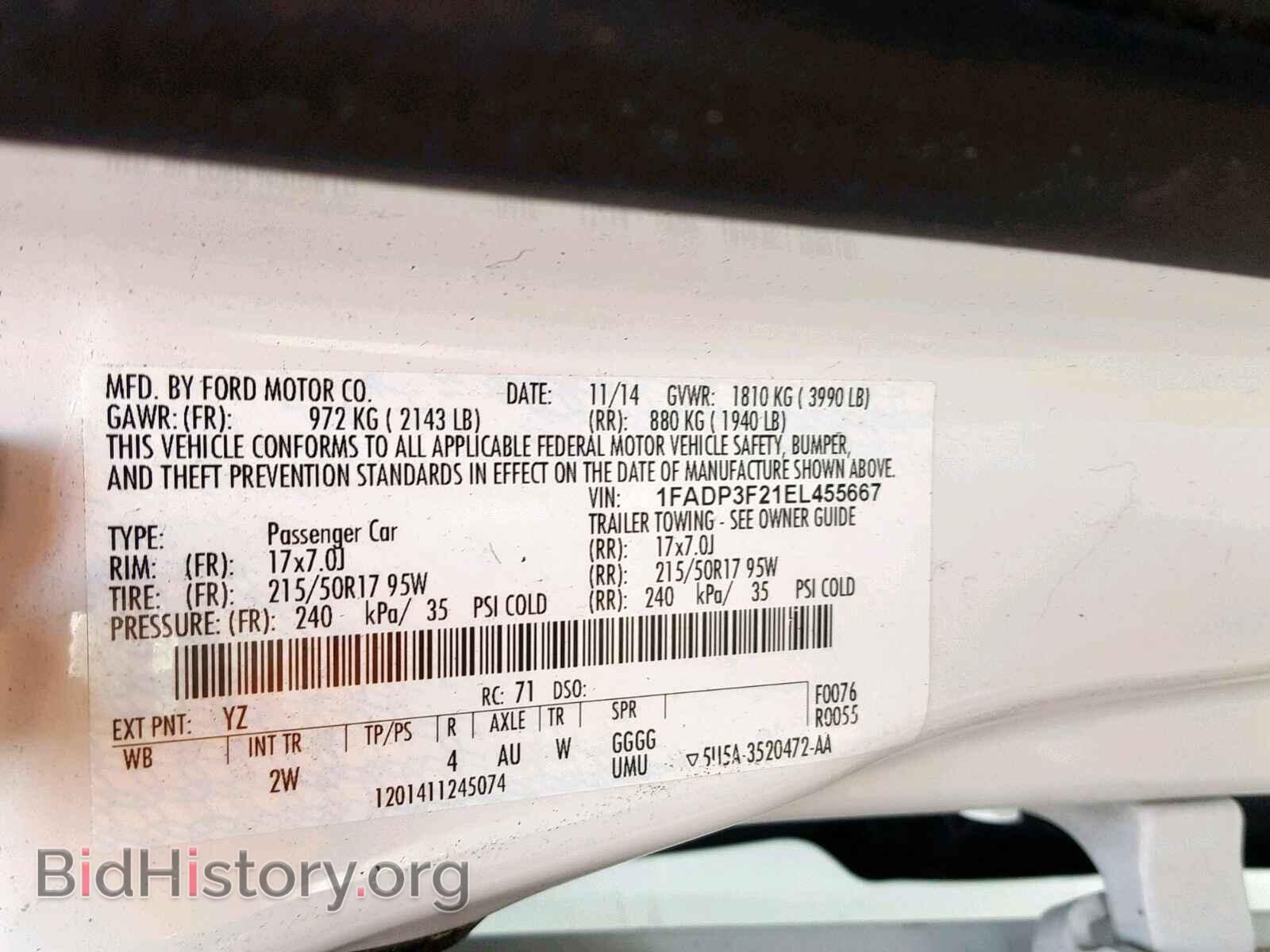 2014 FORD FOCUS SE - VIN: 1FADP3F21EL455667 - Фото 10