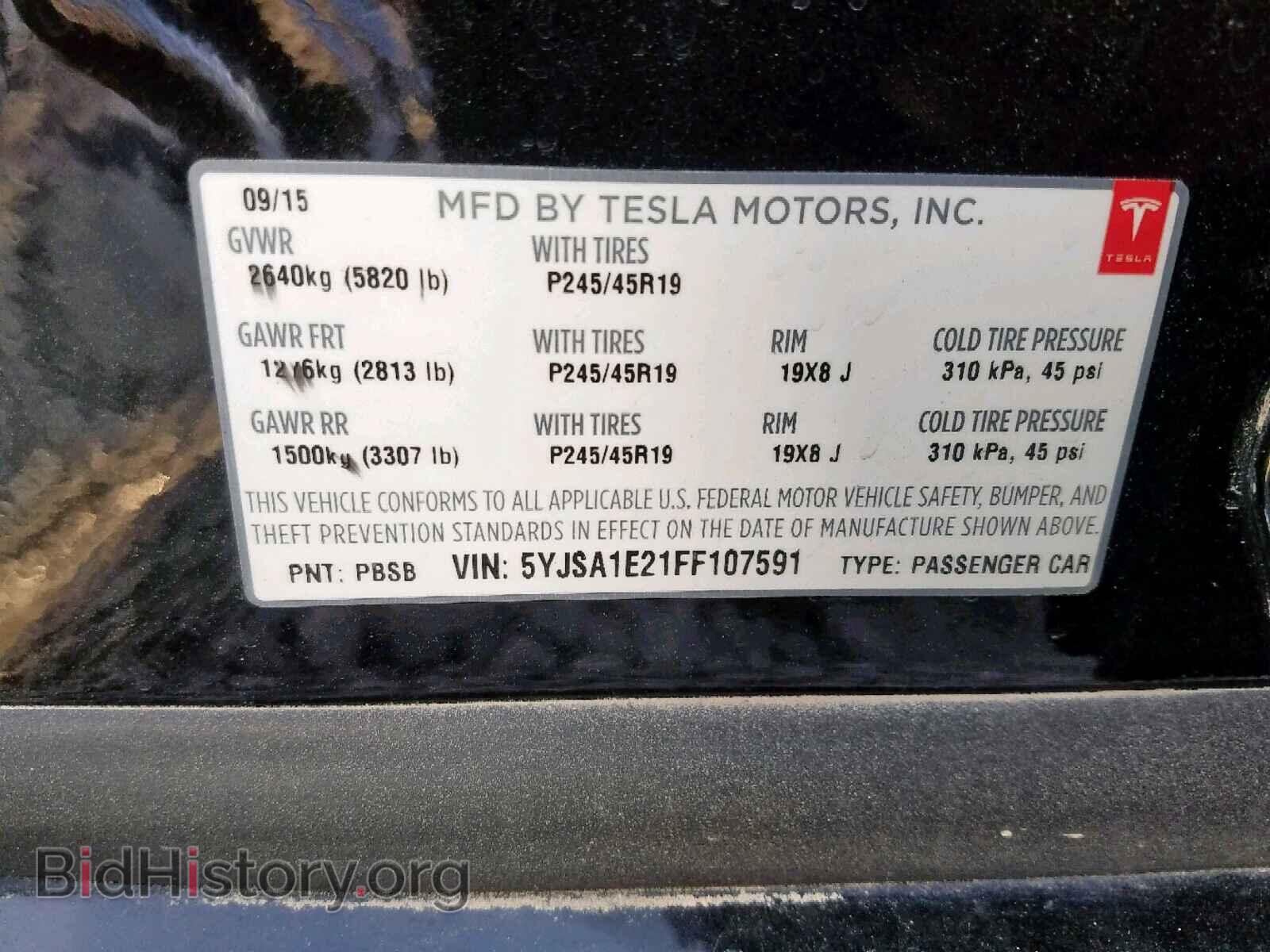 2015 TESLA MODEL S - VIN: 5YJSA1E21FF107591 - Photo 10
