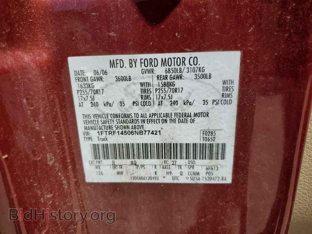 2006 FORD All Models - VIN: 1FTRF14506NB77421 - Photo 12