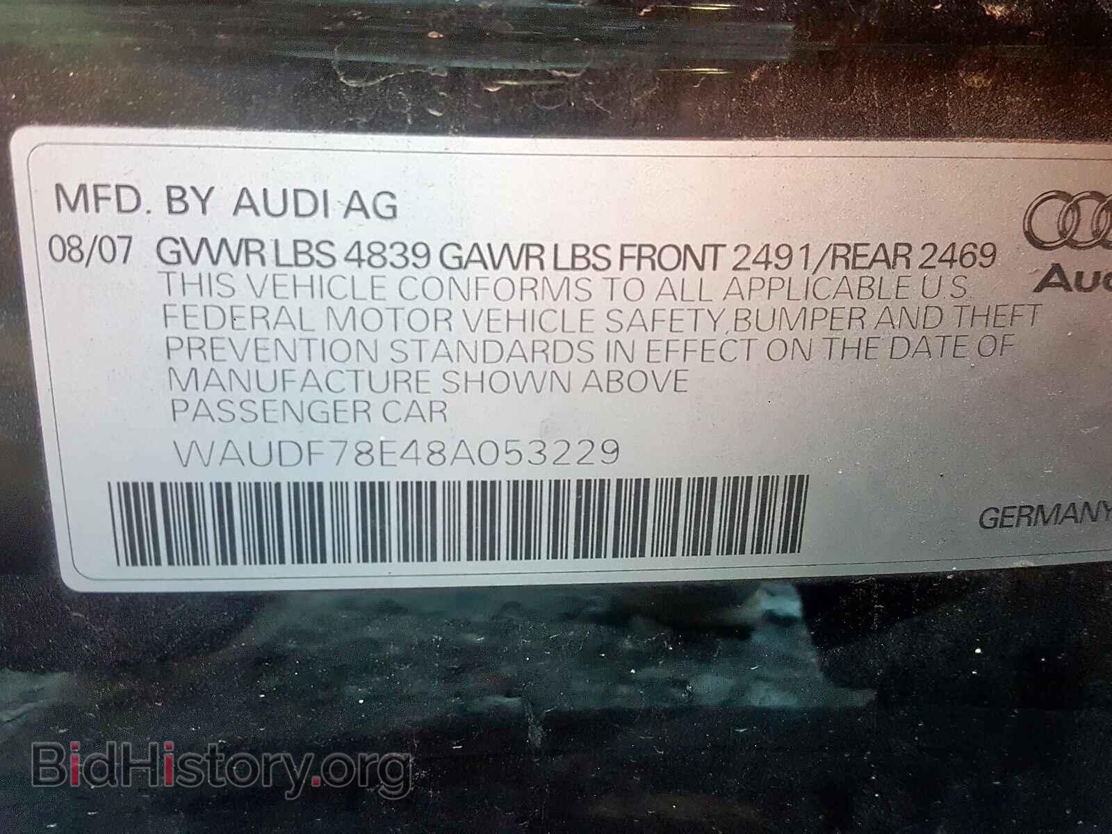 2008 AUDI A4 - VIN: WAUDF78E48A053229 - Фото 10