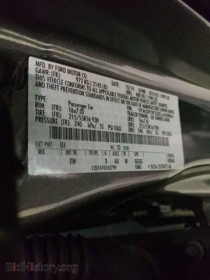 2014 FORD FOCUS - VIN: 1FADP3F22EL430664 - Фото 10