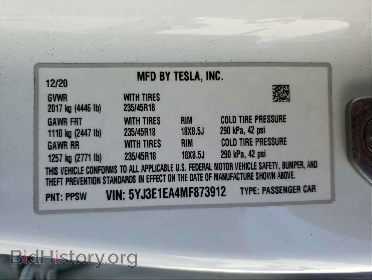 2021 TESLA MODEL 3 - VIN: 5YJ3E1EA4MF873912 - Photo 10