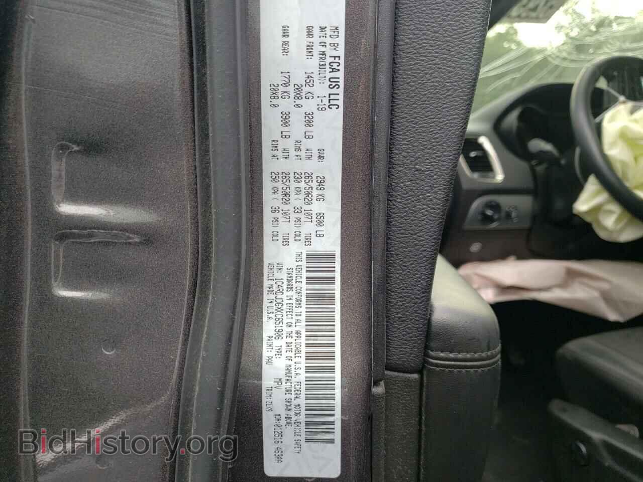 2019 DODGE DURANGO - VIN: 1C4RDJDGXKC651906 - Фото 10