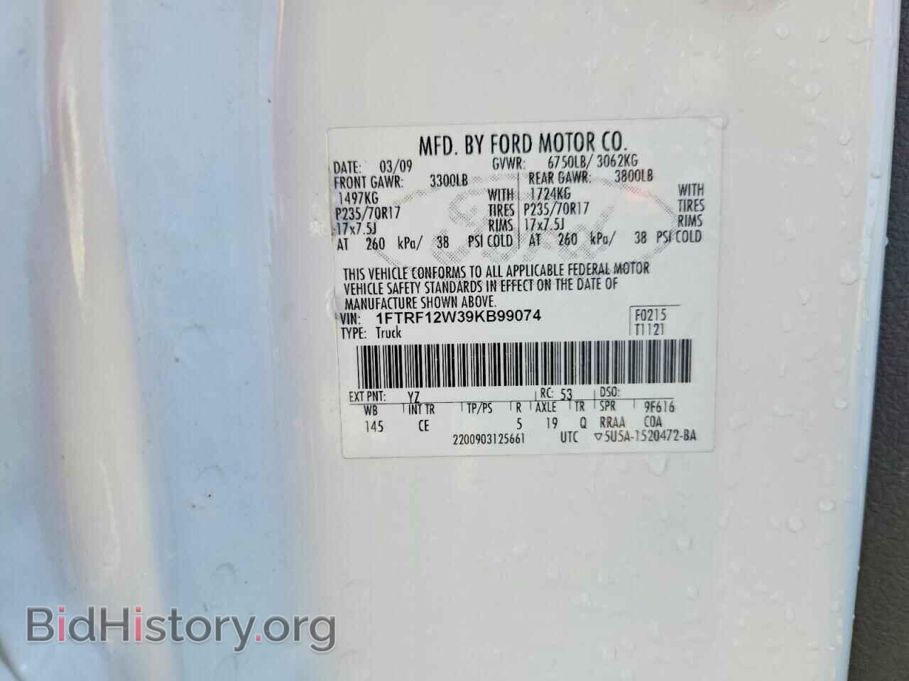 2009 FORD All Models - VIN: 1FTRF12W39KB99074 - Фото 12