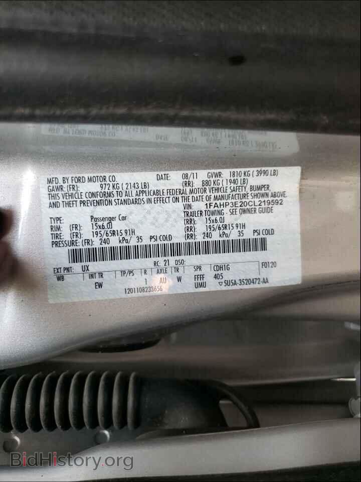 2012 FORD FOCUS - VIN: 1FAHP3E20CL219592 - Фото 10