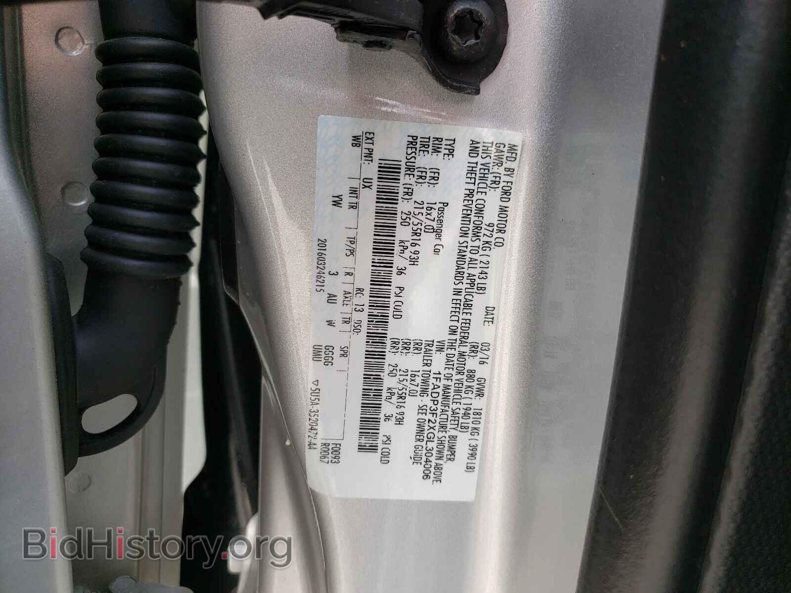 2016 FORD FOCUS - VIN: 1FADP3F2XGL304006 - Фото 10