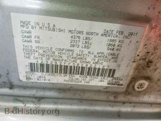 2011 MITSUBISHI GALANT - VIN: 4A32B2FF5BE022167 - Фото 10