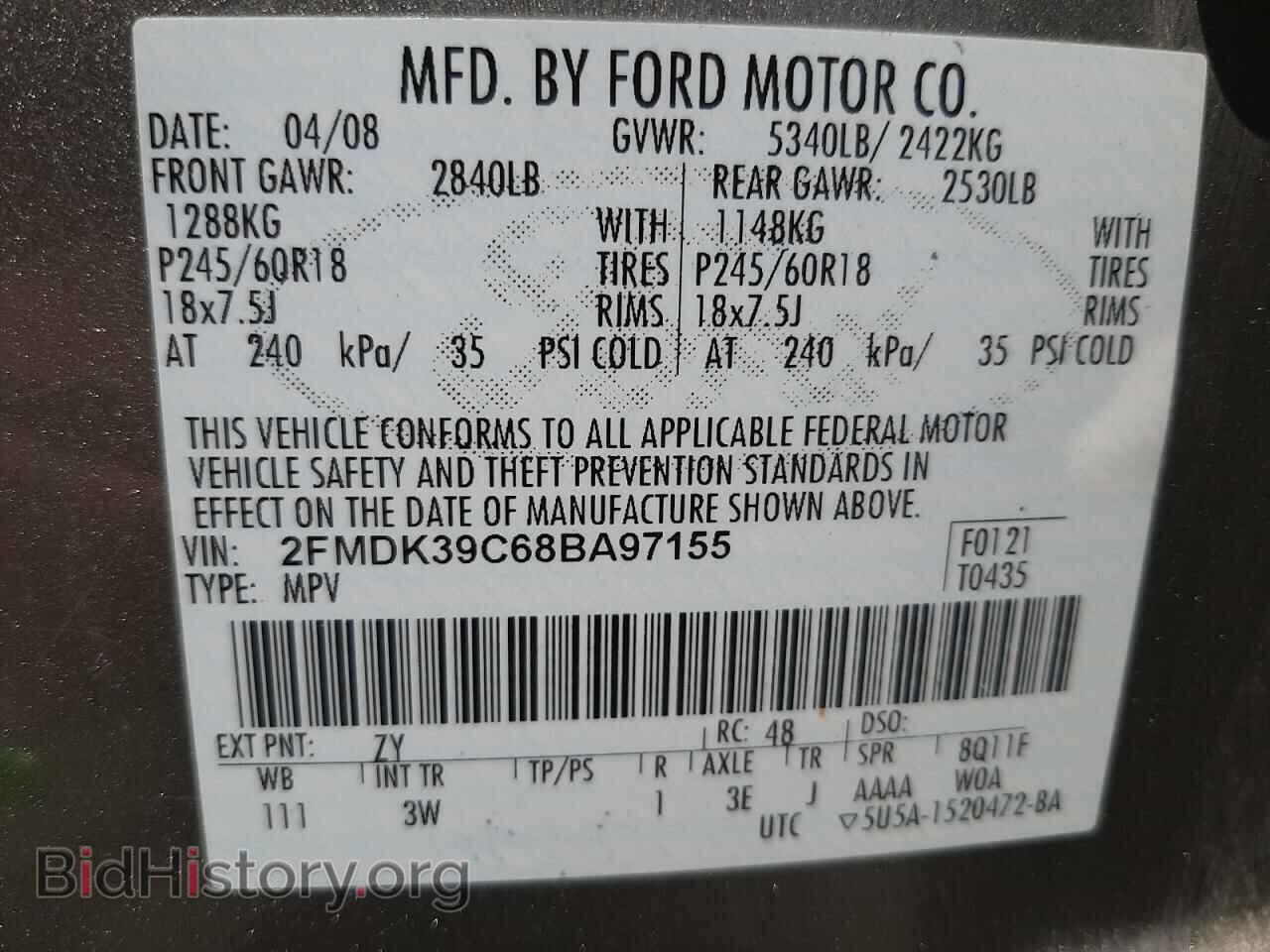 2008 FORD EDGE - VIN: 2FMDK39C68BA97155 - Photo 10