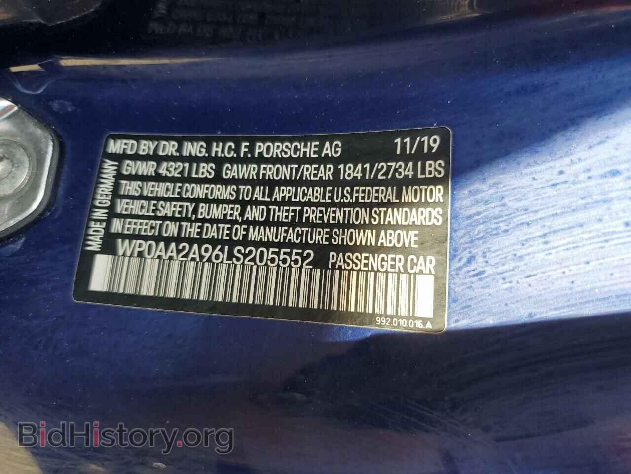 2020 PORSCHE 911 - VIN: WP0AA2A96LS205552 - Фото 12