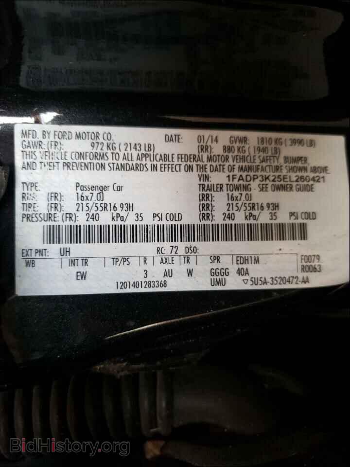 2014 FORD FOCUS - VIN: 1FADP3K25EL260421 - Фото 10