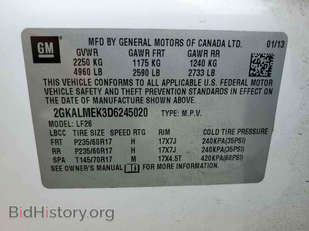 2013 GMC TERRAIN - VIN: 2GKALMEK3D6245020 - Photo 13