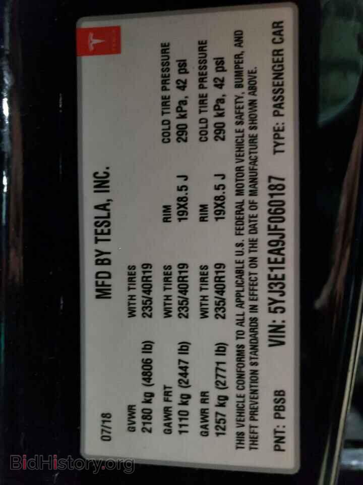 2018 TESLA MODEL 3 - VIN: 5YJ3E1EA9JF060187 - Photo 12
