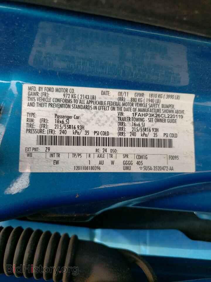 2012 FORD FOCUS - VIN: 1FAHP3K26CL220119 - Фото 10