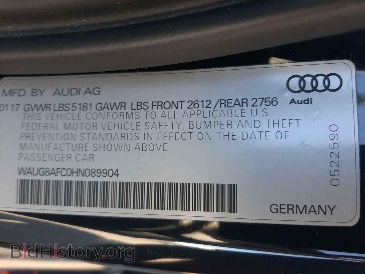 2017 AUDI A6 - VIN: WAUG8AFC0HN089904 - Фото 14