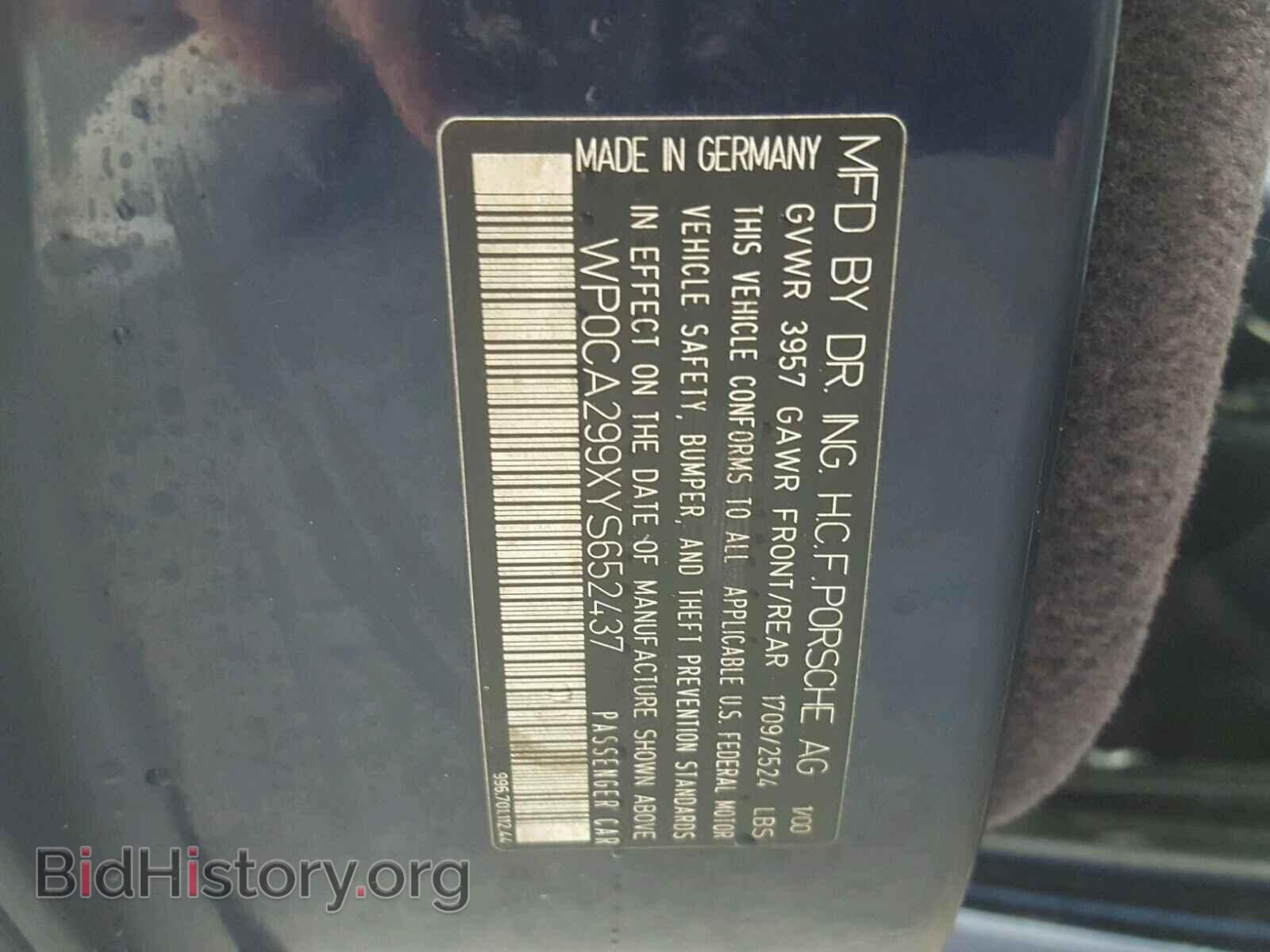 2000 PORSCHE 911 - VIN: WP0CA299XYS652437 - Фото 10
