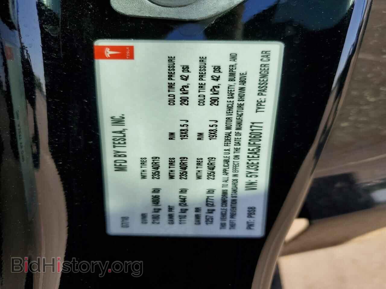 2018 TESLA MODEL 3 - VIN: 5YJ3E1EA5JF060171 - Фото 12