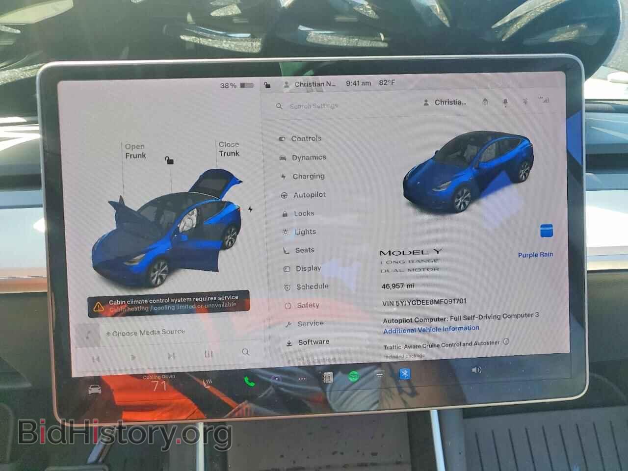 2021 TESLA MODEL Y - VIN: 5YJYGDEE8MF091701 - Фото 9