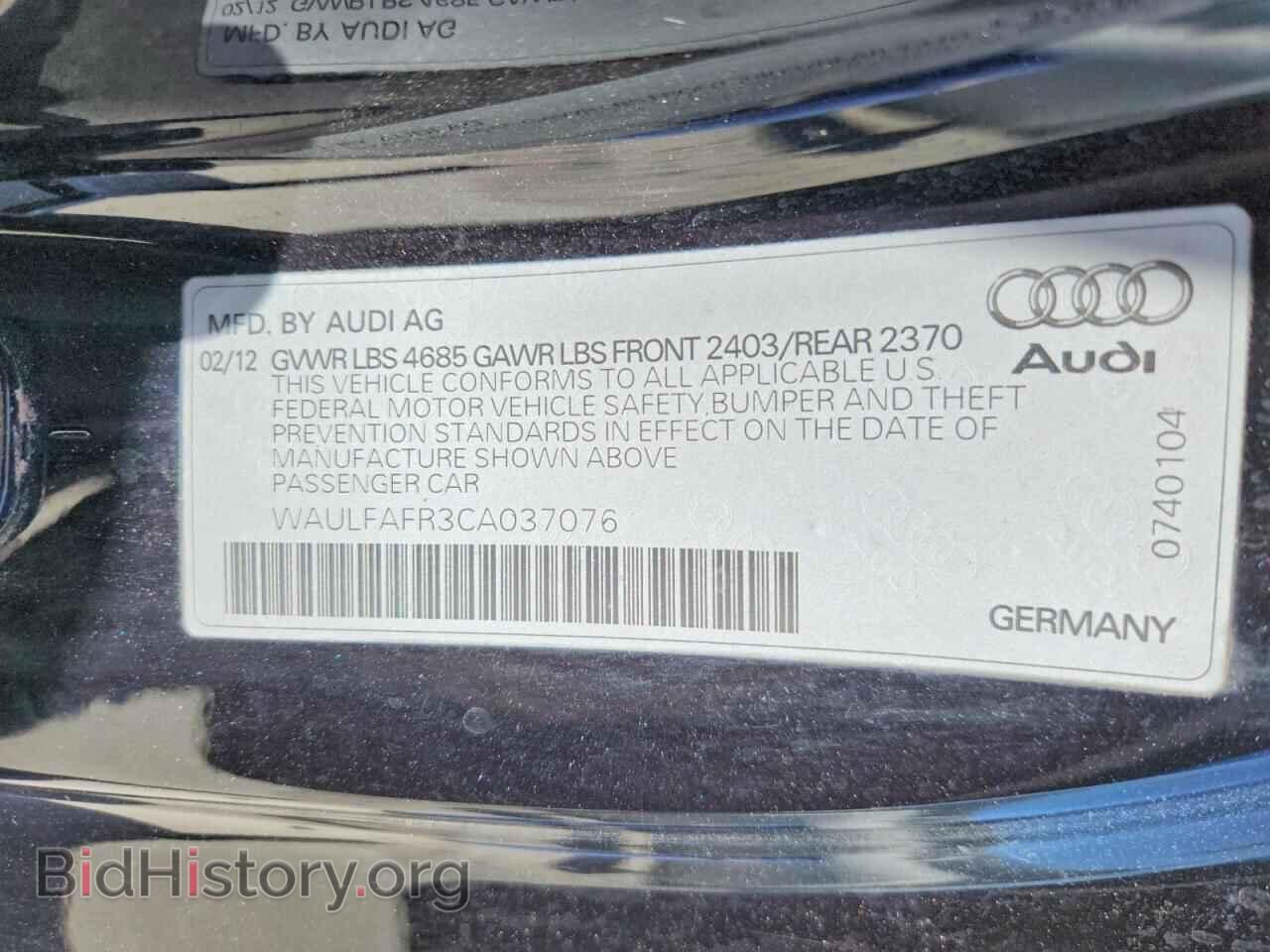 2012 AUDI A5 - VIN: WAULFAFR3CA037076 - Photo 12