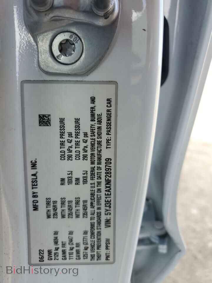 2022 TESLA MODEL 3 - VIN: 5YJ3E1EAXNF289709 - Photo 16
