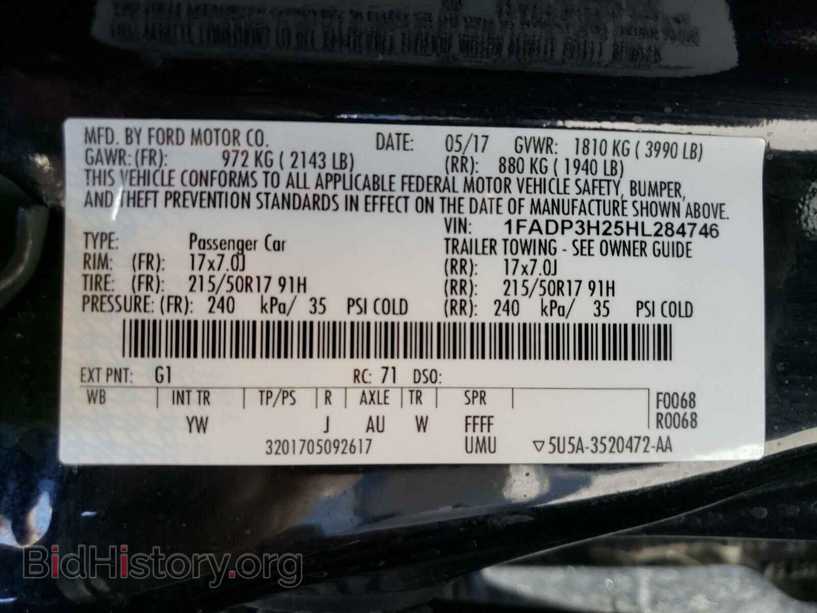 2017 FORD FOCUS - VIN: 1FADP3H25HL284746 - Фото 10