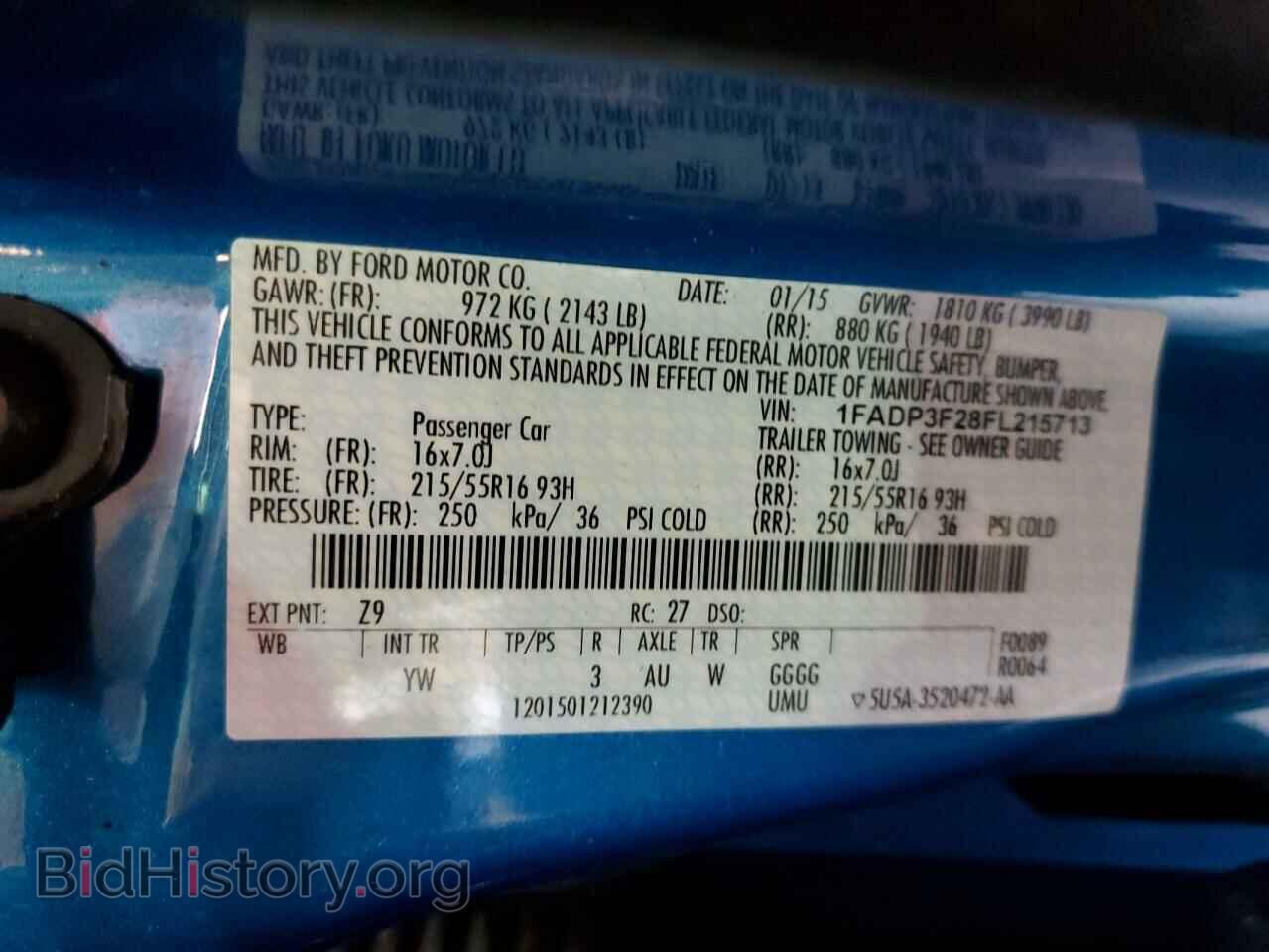 2015 FORD FOCUS - VIN: 1FADP3F28FL215713 - Фото 12