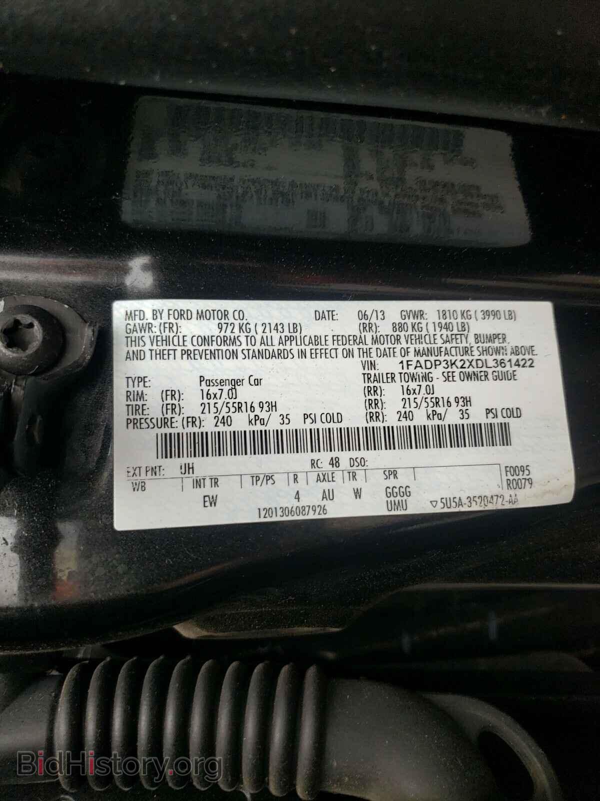 2013 FORD FOCUS - VIN: 1FADP3K2XDL361422 - Photo 10