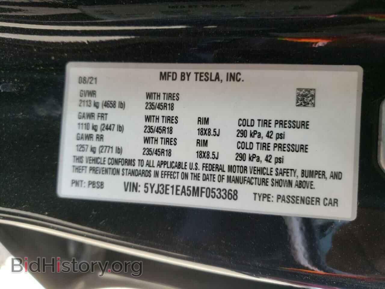 2021 TESLA MODEL 3 - VIN: 5YJ3E1EA5MF053368 - Photo 10