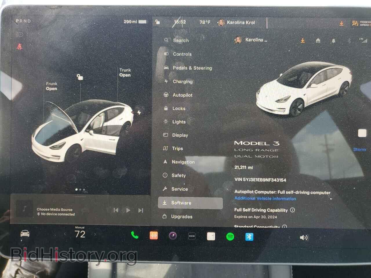 2022 TESLA MODEL 3 - VIN: 5YJ3E1EB9NF343154 - Фото 9