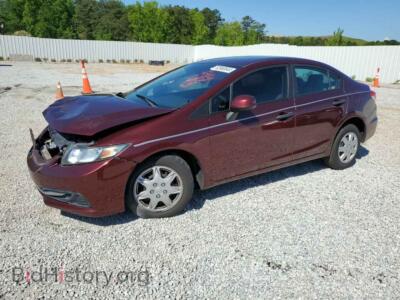 2013 Honda CIVIC LX, бордовый — VIN 19XFB2F58DE000019, Copart