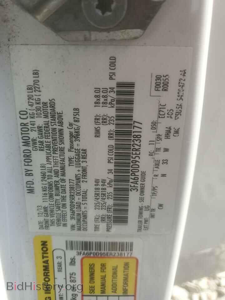 2014 FORD FUSION - VIN: 3FA6P0D95ER238177 - Фото 13