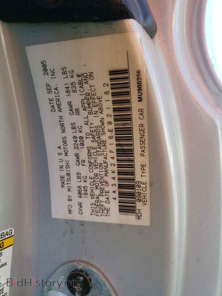 2006 MITSUBISHI ECLIPSE - VIN: 4A3AK24F16E021182 - Фото 10