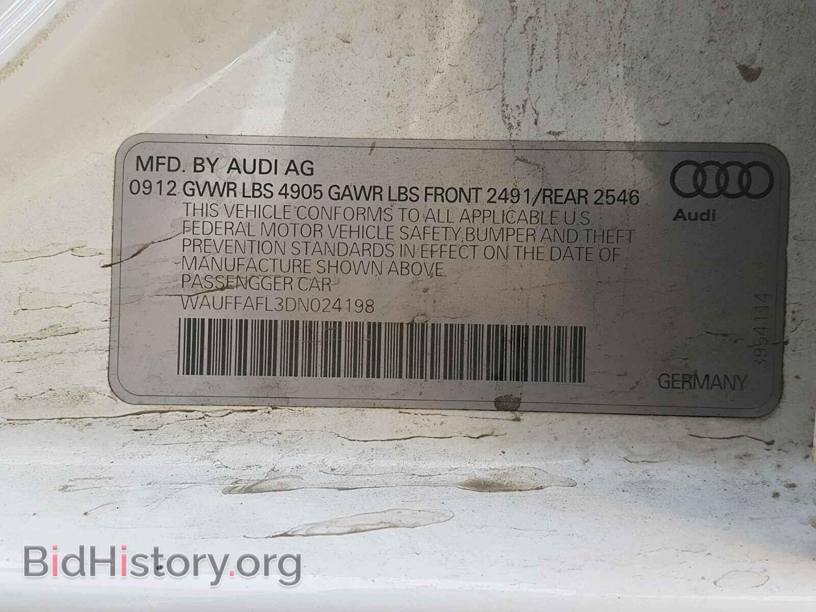 2013 AUDI A4 - VIN: WAUFFAFL3DN024198 - Фото 10