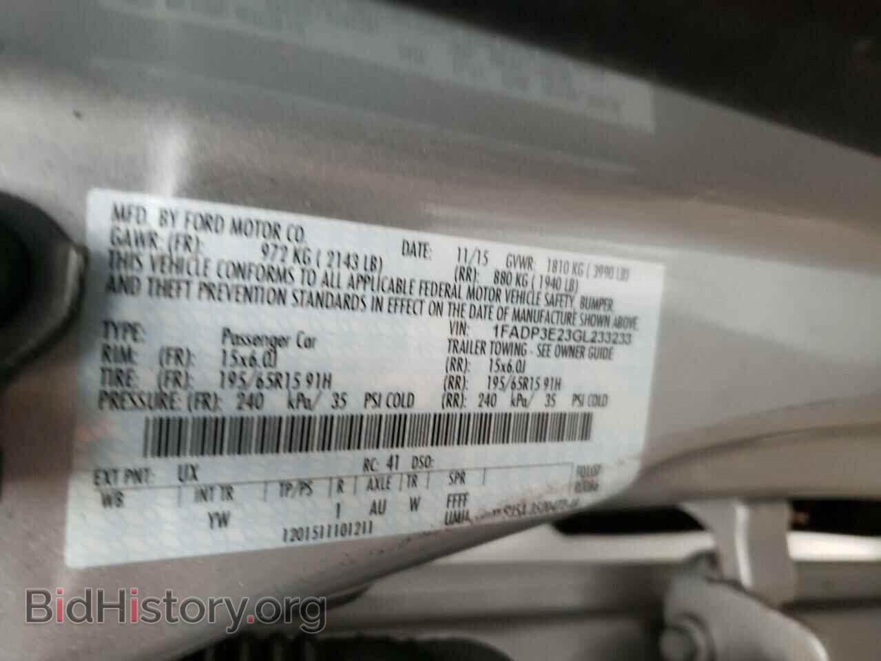 2016 FORD FOCUS - VIN: 1FADP3E23GL233233 - Фото 10
