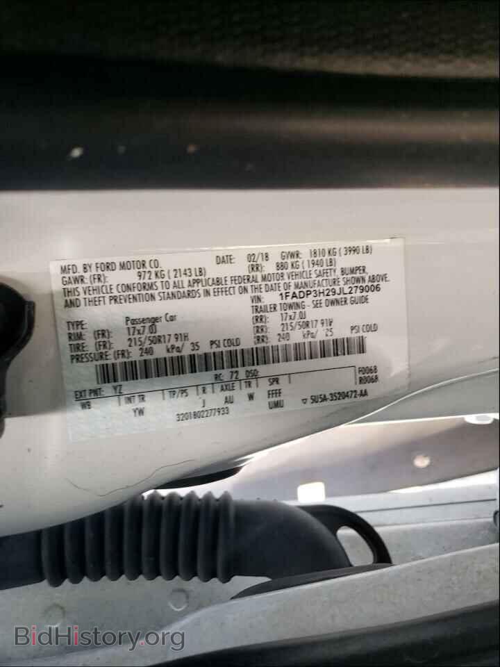 2018 FORD FOCUS - VIN: 1FADP3H29JL279006 - Фото 10