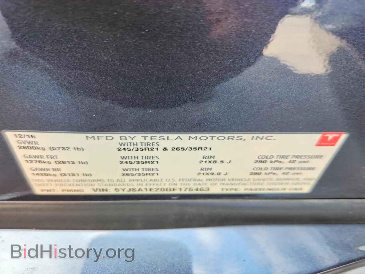 2016 TESLA MODEL S - VIN: 5YJSA1E20GF175463 - Photo 12