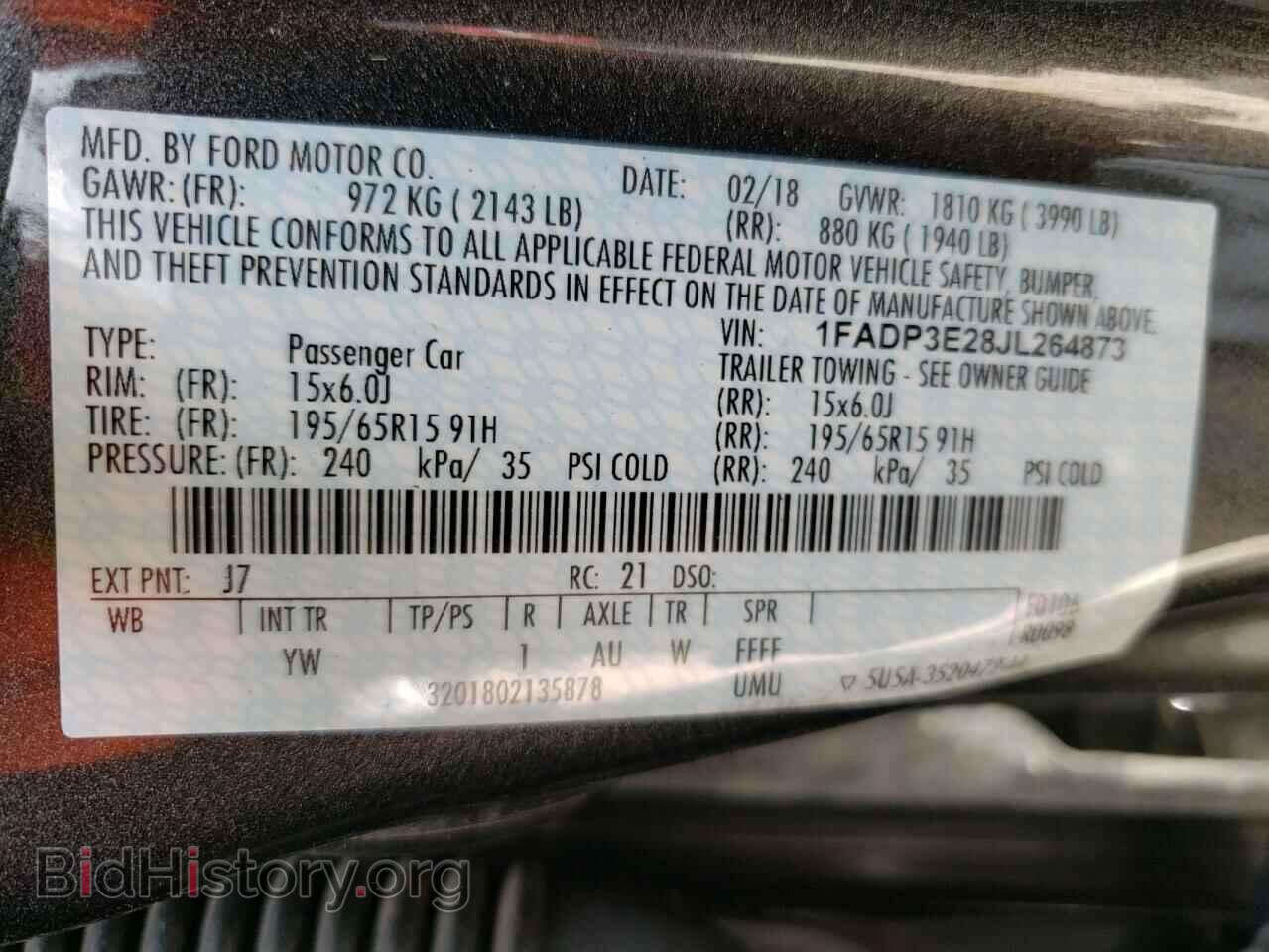 2018 FORD FOCUS - VIN: 1FADP3E28JL264873 - Photo 10