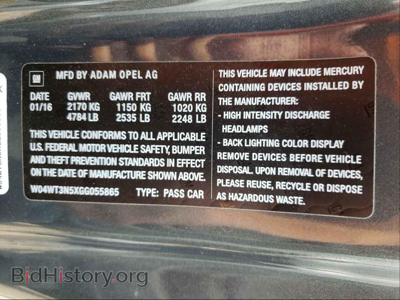 2016 BUICK CASCADA - VIN: W04WT3N5XGG055865 - Фото 10