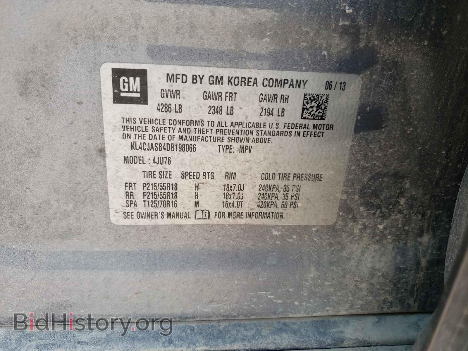 2013 BUICK ENCORE - VIN: KL4CJASB4DB198066 - Photo 10
