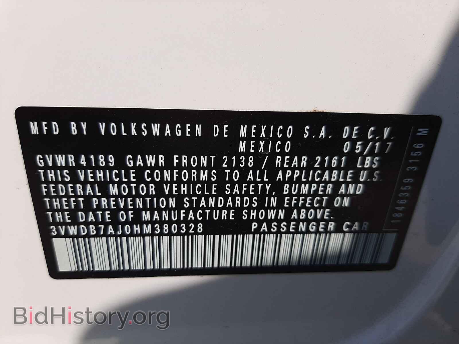 2017 VOLKSWAGEN JETTA - VIN: 3VWDB7AJ0HM380328 - Фото 10