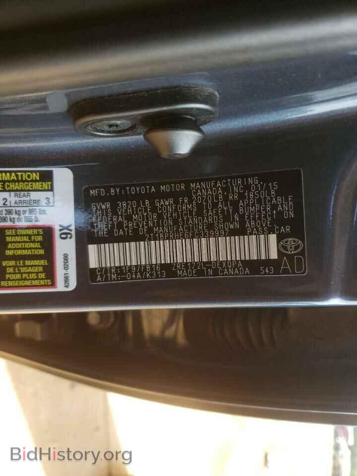 2015 TOYOTA COROLLA - VIN: 2T1BPRHE6FC339997 - Фото 10