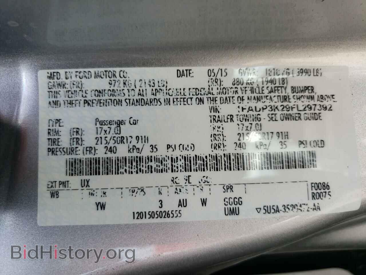 2015 FORD FOCUS - VIN: 1FADP3K29FL297392 - Фото 10
