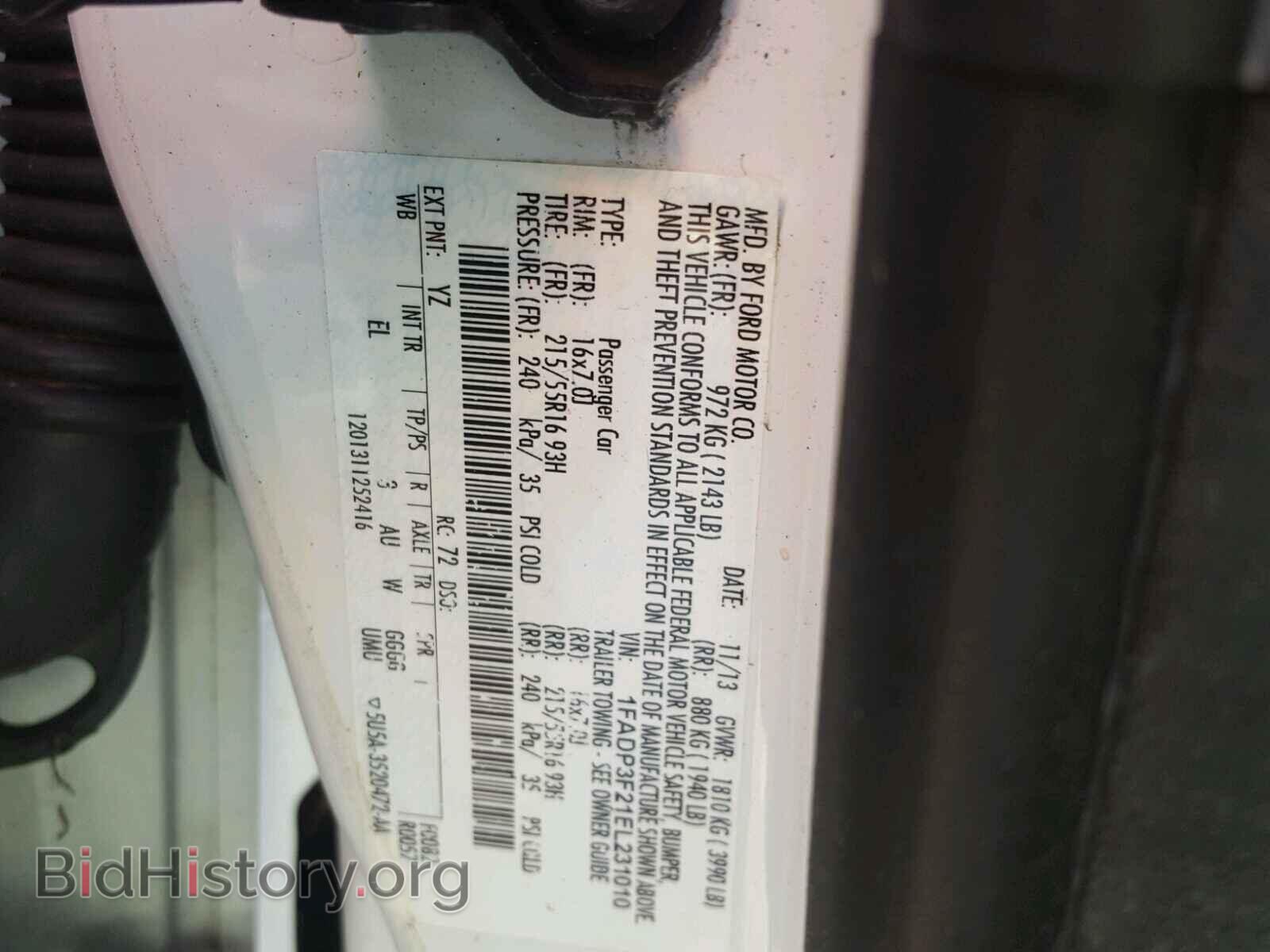 2014 FORD FOCUS - VIN: 1FADP3F21EL231010 - Фото 10