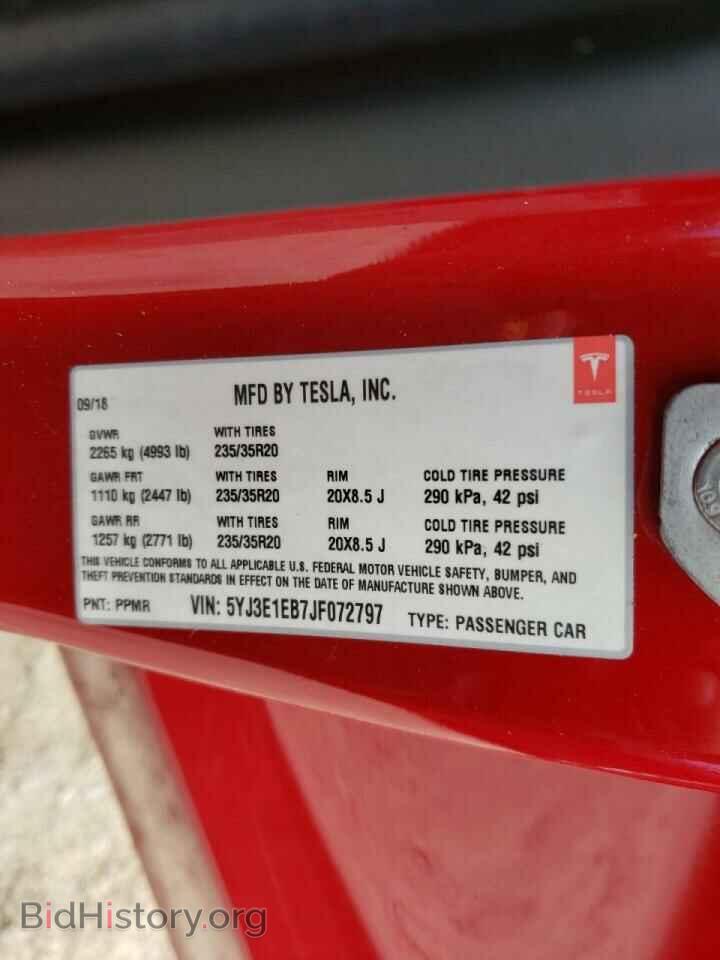 2018 TESLA MODEL 3 - VIN: 5YJ3E1EB7JF072797 - Photo 10