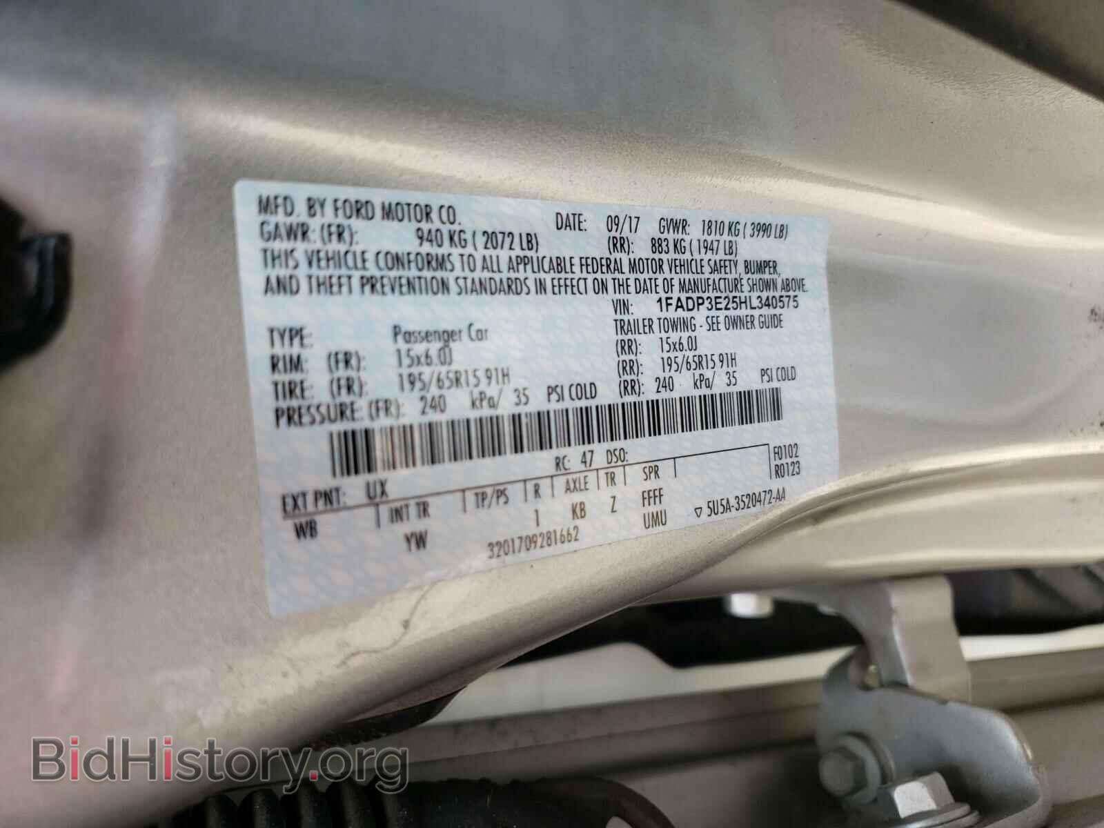 2017 FORD FOCUS - VIN: 1FADP3E25HL340575 - Photo 10
