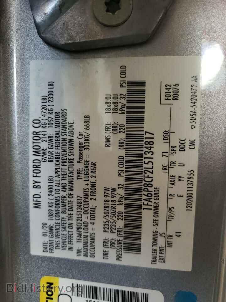 2020 FORD MUSTANG - VIN: 1FA6P8CF2L5134817 - Фото 10