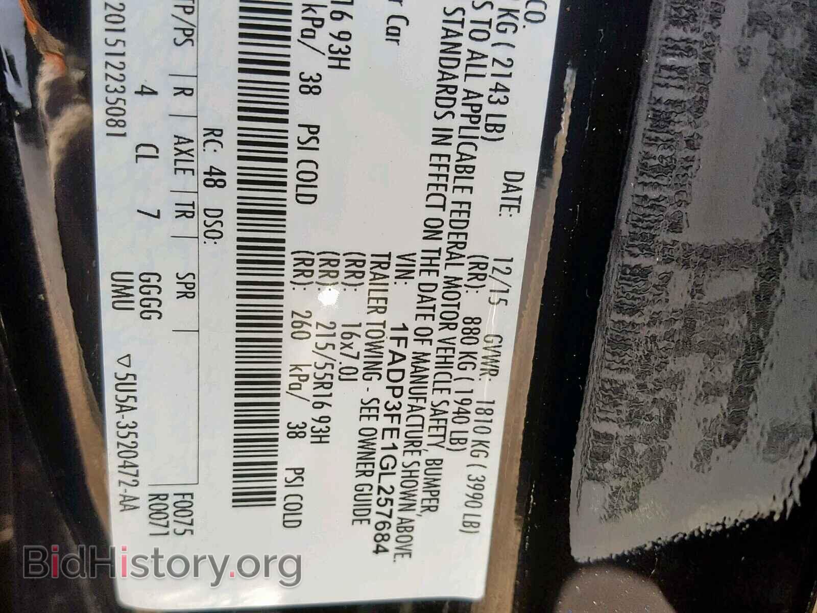 2016 FORD FOCUS - VIN: 1FADP3FE1GL257684 - Фото 10