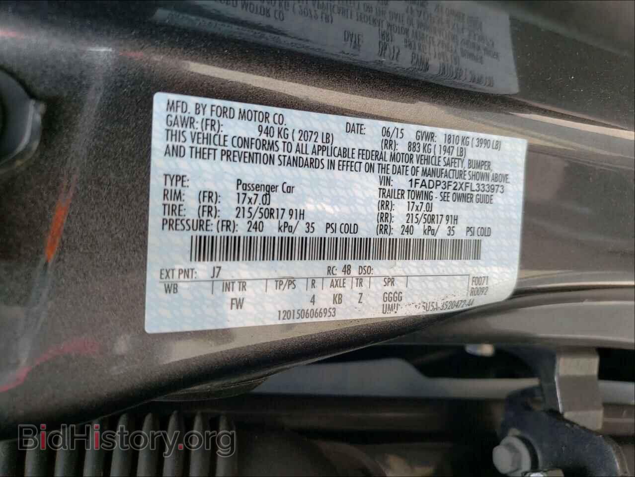 2015 FORD FOCUS - VIN: 1FADP3F2XFL333973 - Фото 10