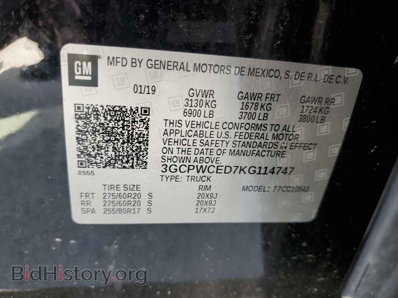 2019 CHEVROLET SILVERADO - VIN: 3GCPWCED7KG114747 - Фото 10